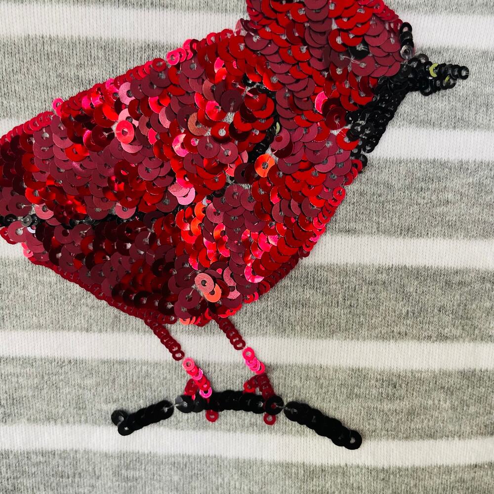 Quacker Factory Gray Knit Sequin Cardinal V Neck … - image 6